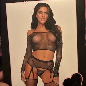 Leg Avenue Black Chemise Elegant Sleepwear